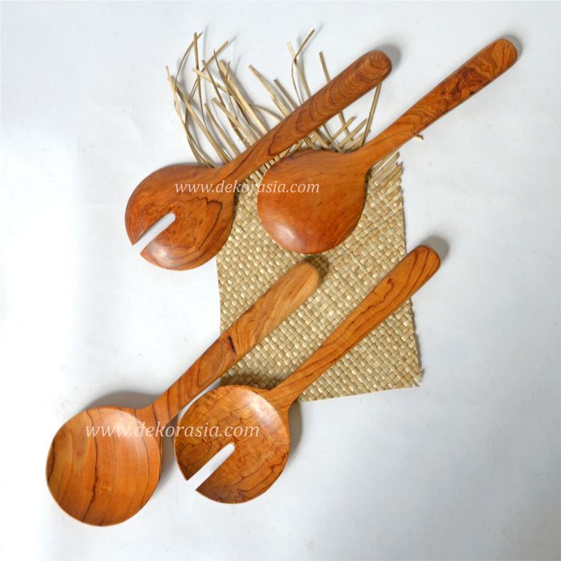 Teak Wooden Spoon for Salad Serving Length 12.2 Inches